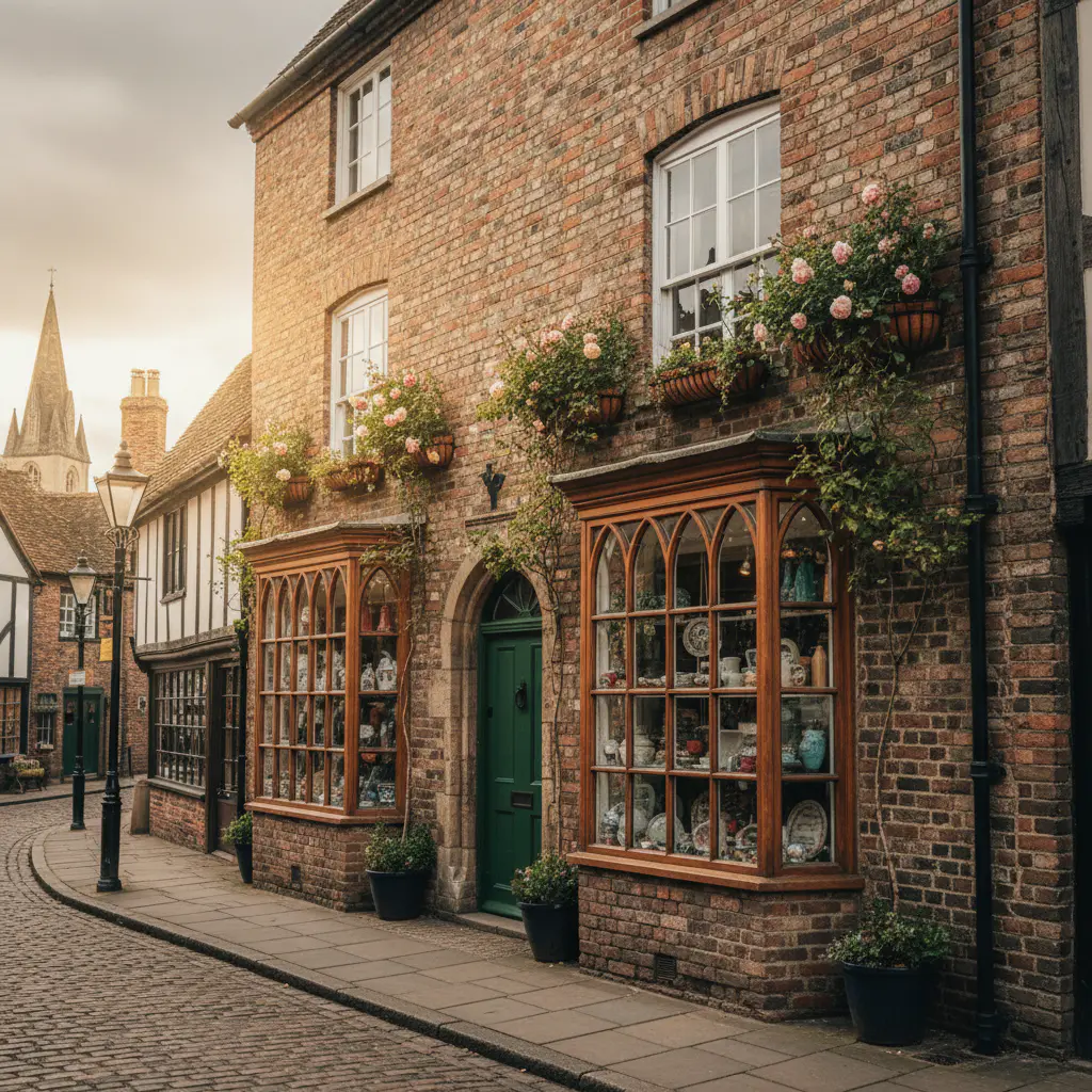 Exterior of our charming brick shop on Stonegate, York